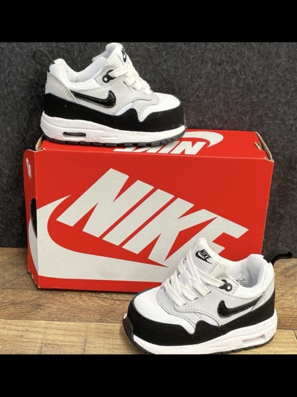 Nike Air Max 1 Easyon (TD) White Black Toddler Sneakers Size 4C NIB $65 - Picture 4 of 12